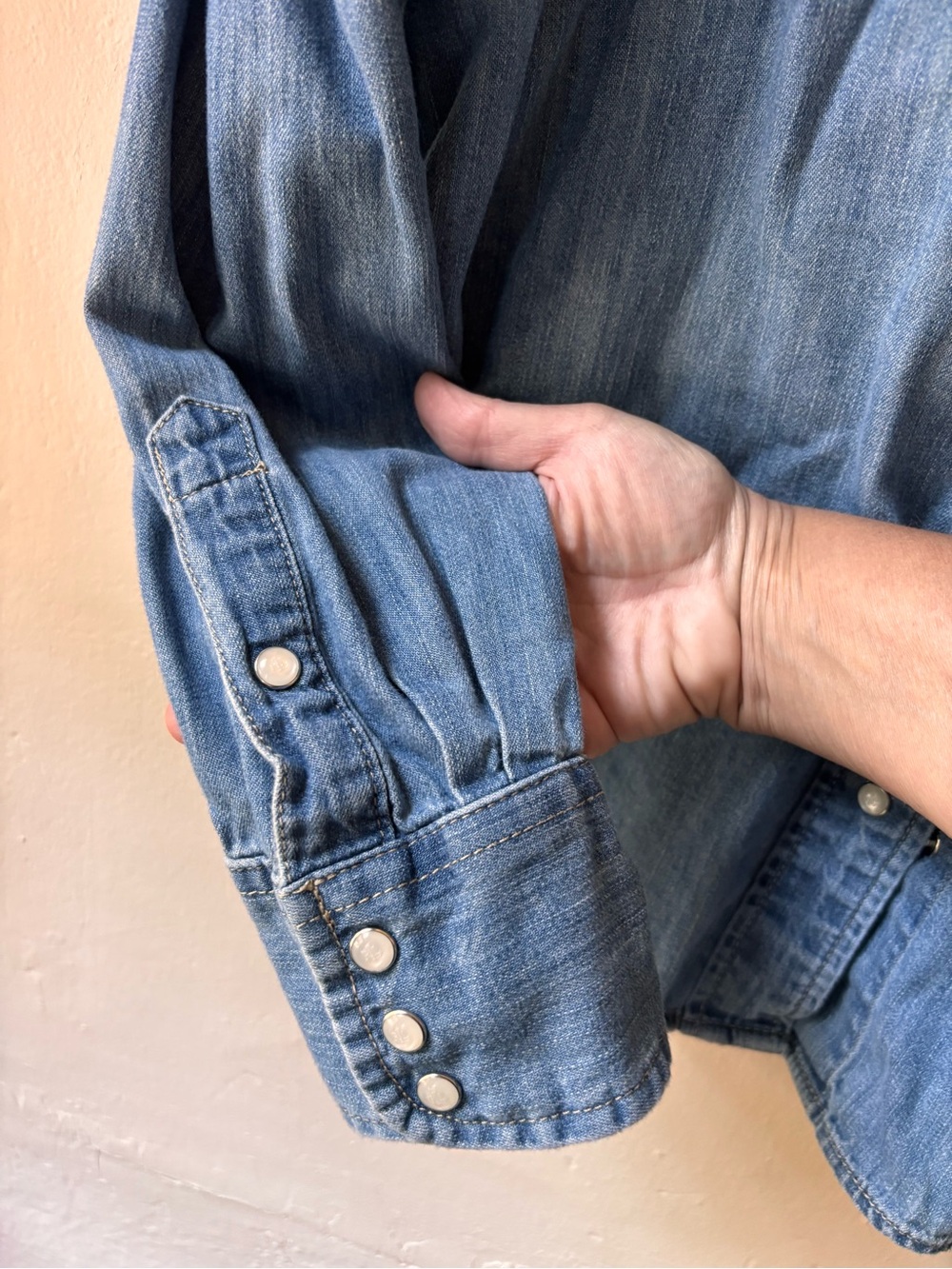 Ralph Lauren Women’s Pearl Snap Denim Western Shirt Size Large - Picture 5 of 10